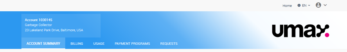 Header banner of the desktop version of the Customer Self-Service project homepage